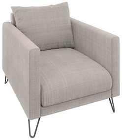 Fotoliu maro deschis cu tapițerie din chenille Freya – Ropez