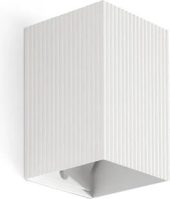 Aplica perete aluminiu striat alb, 1xGU10, LUNE square