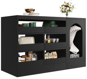 Comodă modernă cu sertare, Negru | Aosom Romania