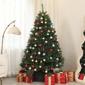 HOMCOM Pom de Crăciun Artificial Înalt de cu 1838 Ramuri, Pom de Crăciun Realist cu Bază de Oțel, Ø130x195 cm, Verde | Aosom Romania