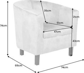 Fotoliu elegant si confortabil Hemingway, Catifea, Galben Mustar A-43892 VC