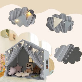 Cort de joacă cu lumini, gri