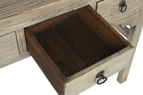 Consolă din lemn masiv cu 4 sertare, stil rustic vintage, „Étable”