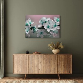 Tablou cu floare - turcoaz (90x60 cm)
