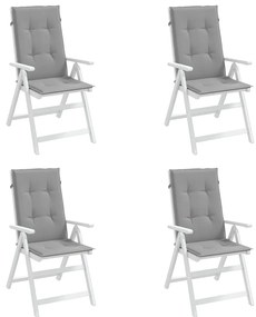 Perne scaun de gradina, 4 buc, gri, 120x50x3 cm 4, Gri, 120 x 50 x 3 cm