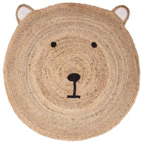 Covor din iuta pentru copii, BEAR HEAD 100 cm