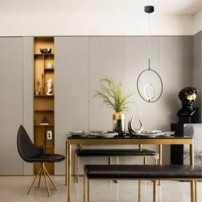 Lustră LED pe cablu Aigostar LED/15W/230V 2700K negru/auriu