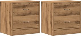 vidaXL Noptiere, 2 buc., stejar artizanal, 40x30x40 cm, lemn prelucrat