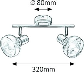 Rabalux 5556 - Lampă spot HOLLY 2xE14/40W/230V crom lucios