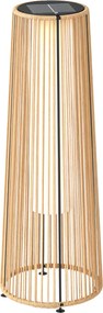 Outsunny Felinar Solar Exterior din Ratan Sintetic cu LED-uri Pornire și Oprire Automată Impermeabil Ø21,5x61 cm Natural | Aosom Romania