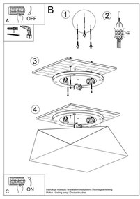 Plafonieră HEXA 3xE27/60W/230V albă
