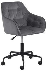 Scaun de birou cu suprafață de catifea Actona Brooke, gri