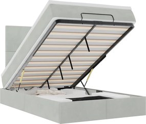 vidaXL Cadru de pat otoman cu saltele Gri deschis 120x200cm catifea