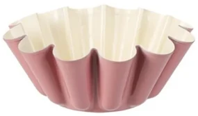 Forma prajitura Evron, roz, otel carbon, interor ceramica, 22 x 9 cm, 1200 ml