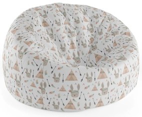 Sac de șezut Cocoon iepuri la cort, alb / bej