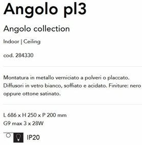 Plafoniera design geometric Angolo pl3 alama