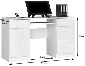 Masă PC Aranandose (alb + alb lucios). 1117069
