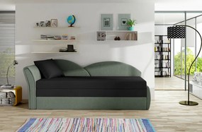 Canapea extensibila, 218 x 80 x 77 cm, Aga L01, Eltap (Culoare: Negru / Verde inchis)