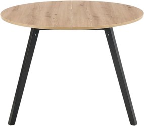 Masa rotunda extensibila bucatarie RUBEN, stejar artisan/negru, 102/14
