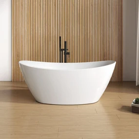 Cada baie freestanding ovala, compozit, 158 x 77 cm, Foglia Bella
