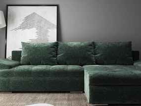 Colțar extensibil dumonde cu ladă de depozitare si sezut confortabil din spuma high-density, Leonardo Euphoria Verde 260x185 cm II