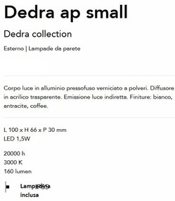 Aplica LED iluminat exterior ambiental IP65 Dedra ap small