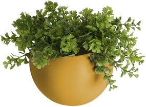 Ghiveci suspendat din ceramică PT LIVING Globe, galben ocru mat