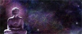 Tablou - Buddha cu florile vieții (120x50 cm)