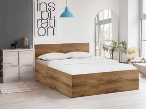 Pat SOFIA 180 x 200 cm, stejar artisan Saltele: Fara saltea, Somiera pat: Cu lamele drepte