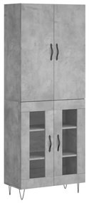 vidaXL Dulap înalt, gri beton, 69,5x34x180, lemn compozit