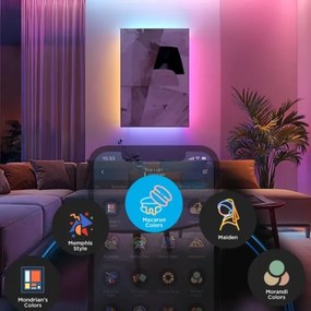 Bandă LED RGBWWIC dimabilă de extensie Govee Strip Light 2 Pro 1m Wi-Fi Matter