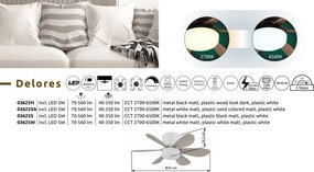 Lustra LED cu Ventilator si telecomanda DELORES alb