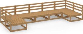 vidaXL Set mobilier de grădină, 7 piese, lemn masiv de pin
