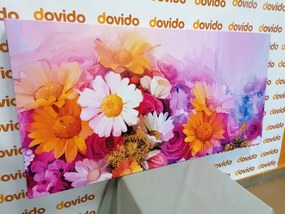 Tablou pictură în ulei a florilor colorate