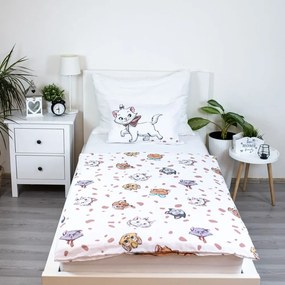 Lenjerie de pat pentru copii albă din bumbac pentru pătuț 100x135 cm Marie Cat "Friends" – Jerry Fabrics