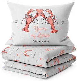 Lenjerie de pat din bumbac FRIENDS LOBSTER gri Dimensiune lenjerie de pat: 2 ks 60 x 70 cm | 200 x 200 cm