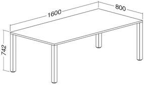 Masa de intalnire ProOffice 160 x 80 cm, alba