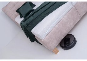 Pat tapițat VIOLET, cu spațiu de depozitare, fără saltea, 180 x 200 cm, bej