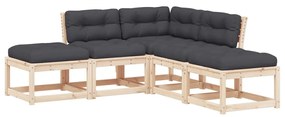 3216960 vidaXL Set canapele de grădină cu perne, 5 piese, lemn masiv de pin