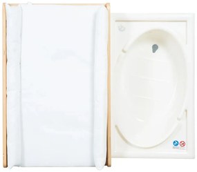 Masă de înfășat albă/în culoare naturală cu aspect de lemn de mesteacăn Baby Pool – Roba