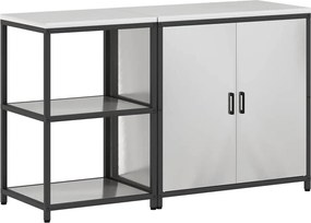 vidaXL Set de depozitare pentru bucătărie cu raft 2 pcs Argintiu