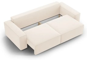 Canapea bej extensibilă/cu spațiu de depozitare cu tapițerie din catifea 247 cm Jodie – Micadoni