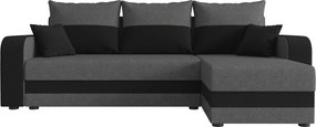 Coltar extensibil de colt VALERIO, gri inchis/antracit, reversibil, 238x140 cm + 2 perne GRATUIT