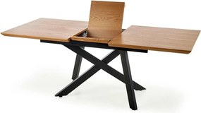 Masa extensibila Capital, stejar auriu/negru, 160/200x90x76 cm