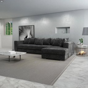 Colțar extensibil dumonde cu ladă de depozitare si sezut confortabil din spuma high-density, Gloria Euphoria Black II 320x183 cm