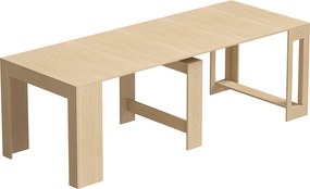 HOMCOM Masă de Dining Compactă pentru Bucătărie Economisește Spațiu, 240 x 90 x 78 cm, Lemn Deschis | Aosom Romania