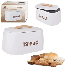 Cutie pentru pâine din metal, 34×24×18.5 cm, albă, Kinghoff KH-1947