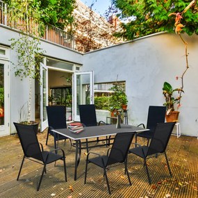 Set mobilier de grădină Agata 6+1 negru