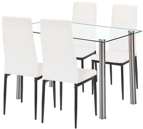 Mateo 4+1 set de sufragerie alb-negru