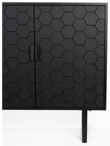 Comodă neagră joasă din lemn de pin 135x90 cm Linc – White Label